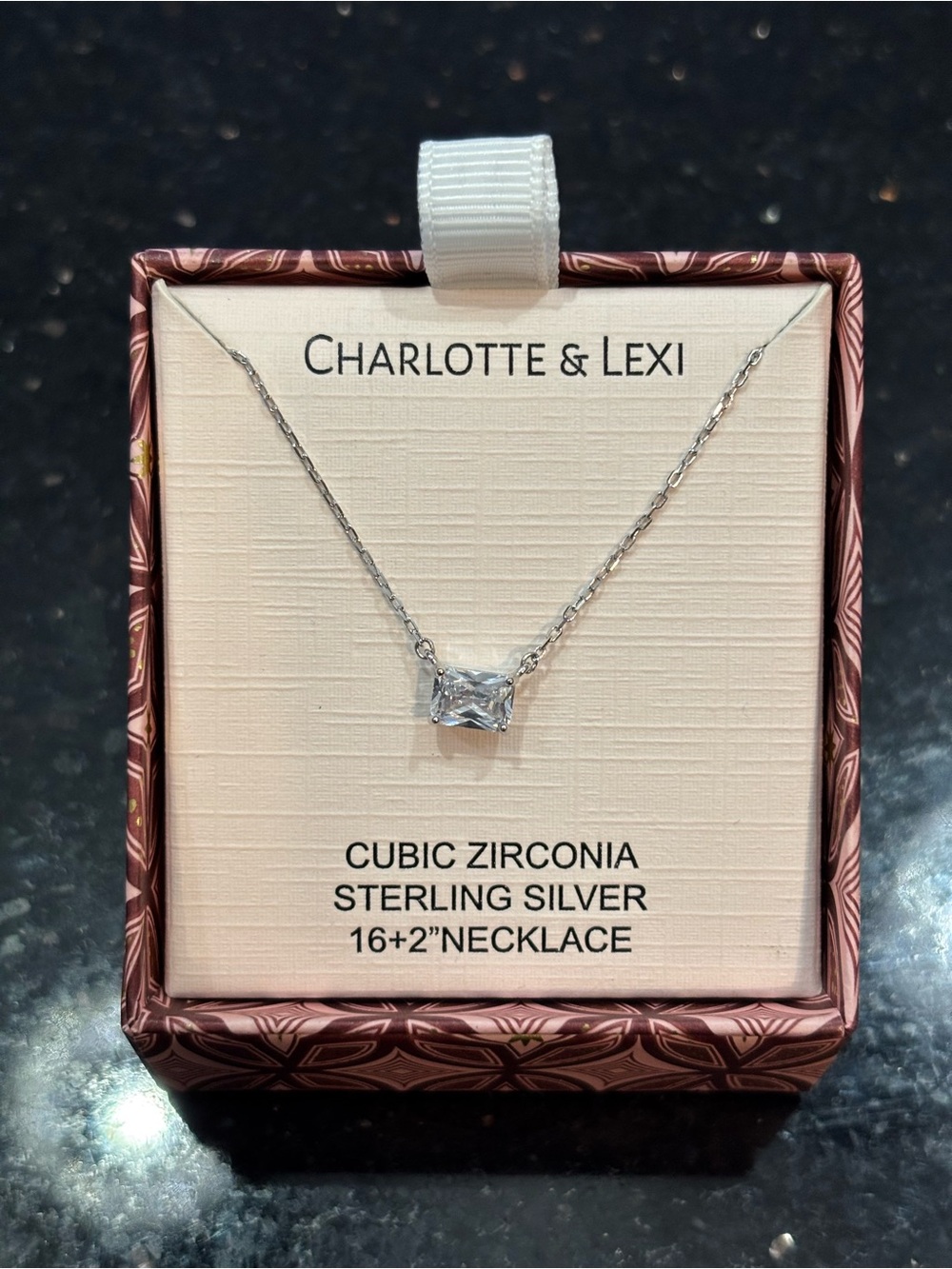 Sterling Silver Cubic Zirconia Necklace - Silver